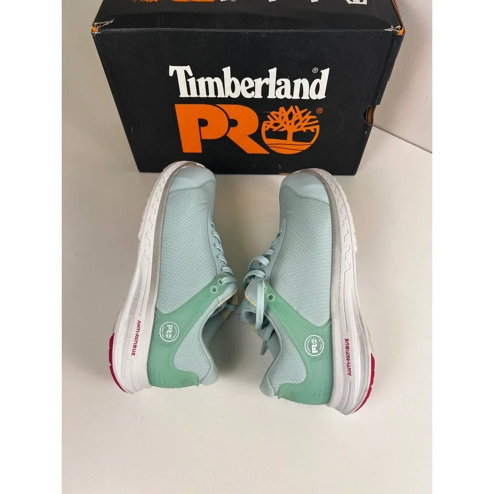 Timberland‎ Pro Drivetrain Womens Light Blue Anti Fatigue Work Shoes Size 7.5